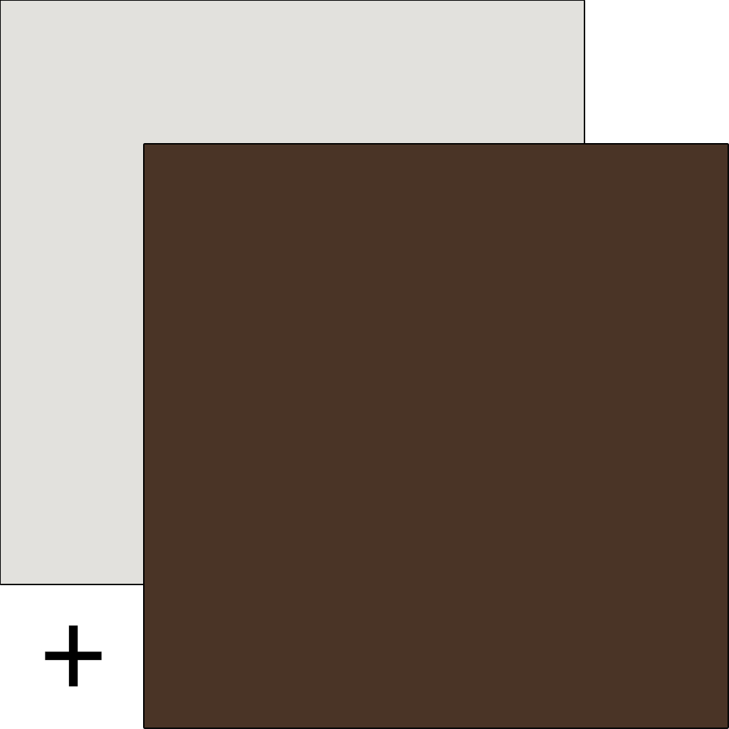 Marron chocolat mat / blanc mat