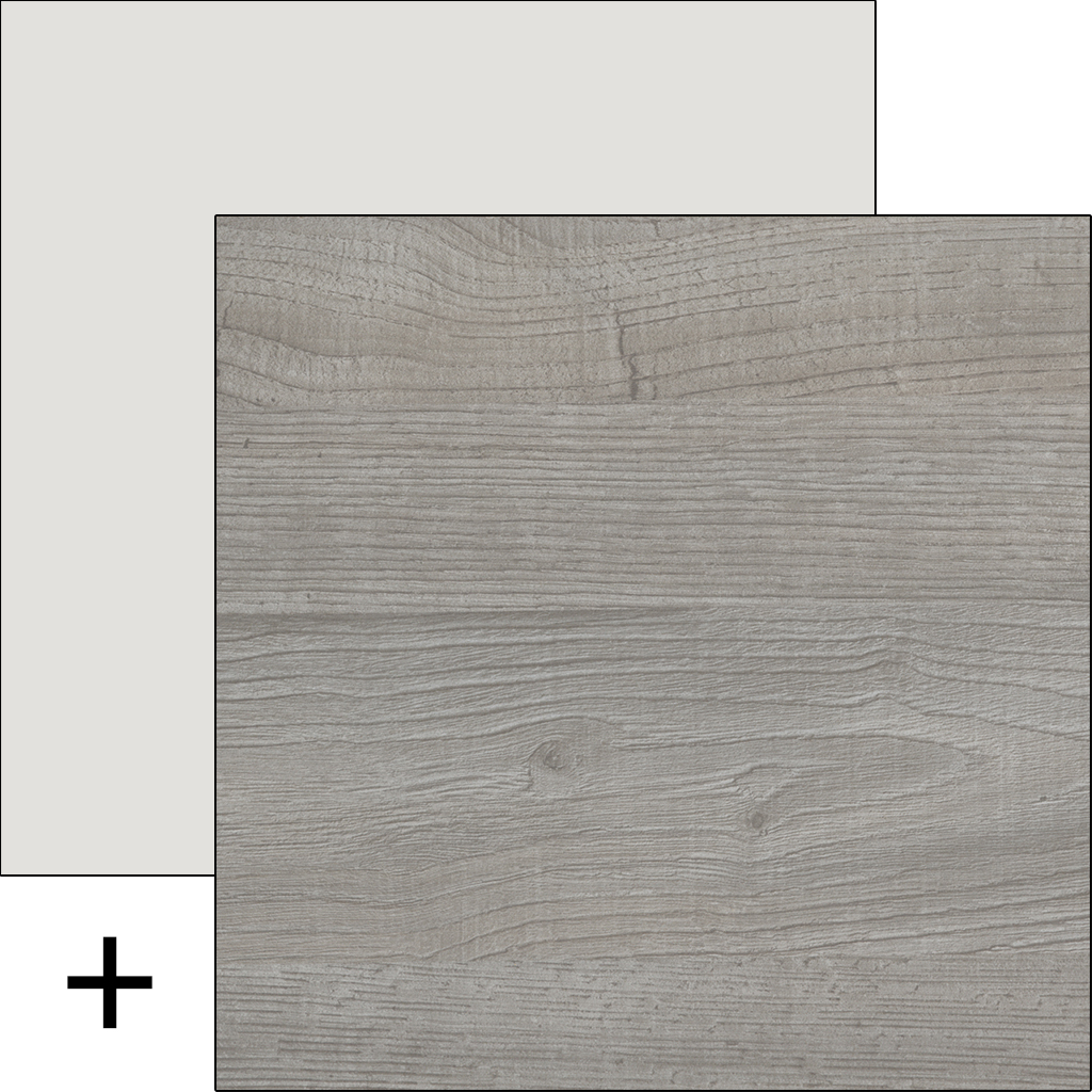 Chêne grisé / blanc mat
