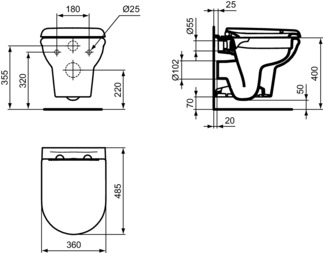 Pack WC châssis complet et suspendu Ideal Standard Exacto